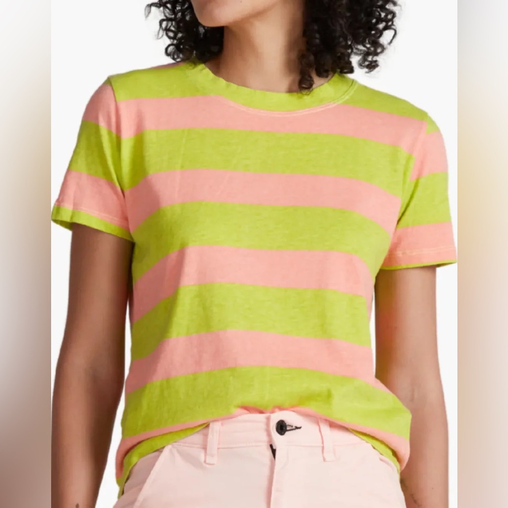 Cynthia Rowley Vibrant Striped Short Sleeve Tee Size M/L